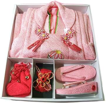 七五三 正絹 絞り 刺繍 着物 総絞り被布 七五三レンタル(3歳女児被布)【正絹】4184赤刺繍鈴x赤絞り